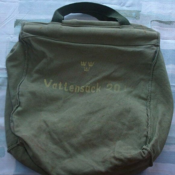 SWEDISH SWEEDEN MILITARY ISSUE VTG VATTENSACK 201 WATER SACK CANTEEN BAG 21SL286